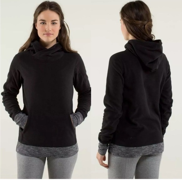 Lululemon “Runaway Fleece” black hooded fleece sweatshirt - Picture 1 of 9